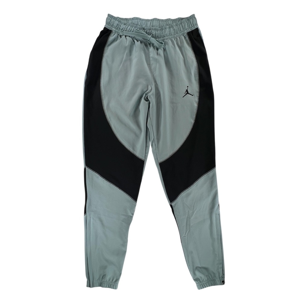 Air Jordan Joggers Mens Medium Light Blue Black Track Pant Jumpman Y2K Zip Ankle